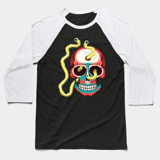 Day of the Dead Art. Skull. Halloween. Baseball T-Shirt by PolinaPo